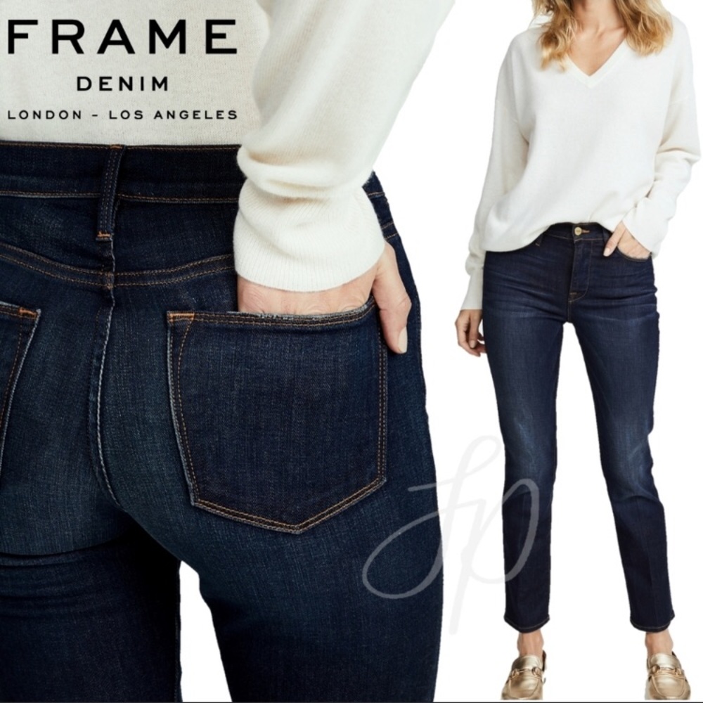 Frame Le High Straight Jeans in Franklin
